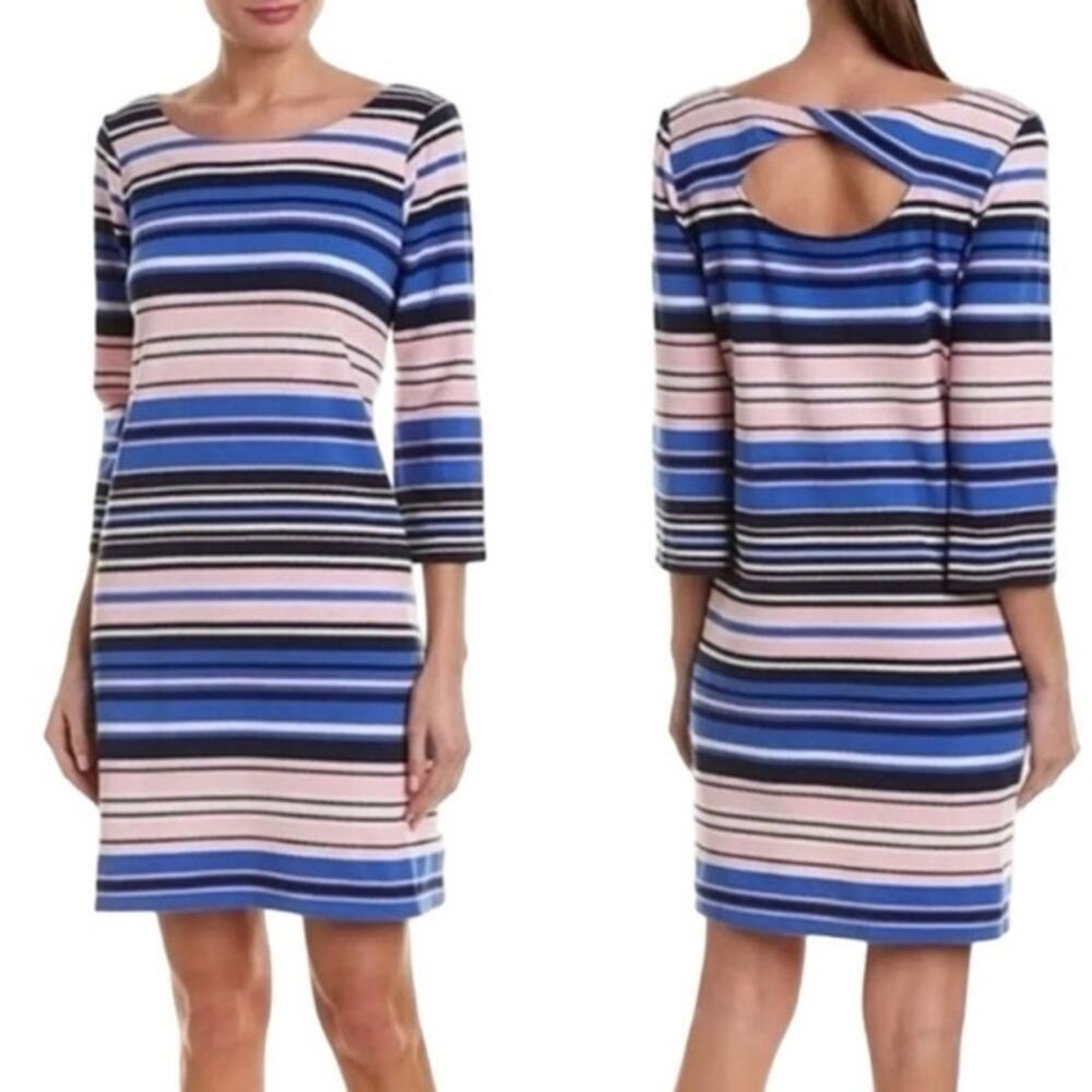 Lilly Pulitzer Bay Dress Paradise Pink The Swim Stripe Dress Size XS Blue Pink